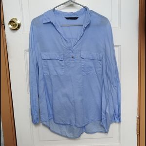 Zara loose half button up top